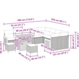 vidaXL 12 komadna vrtna sofa postava s jastucima bež poli ratan akacija | shoptok.hr