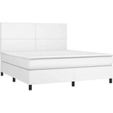  Box spring postelja z vzmetnico bel 160x200 cm umetno usnje, (20900428) | Shoptok.si