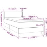Krevet s oprugama i madrac cappuccino 80x200 cm od umjetne kože | shoptok.hr