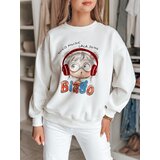 DStreet Bluza damska oversize z nadrukiem LALA VIBE biała | shoptok.hr