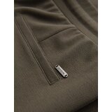 Ombre Men's knit shorts with rolled up legs - olive | Eponuda.ba