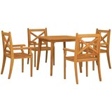  5-dijelni vrtni blagovaonski set od masivnog bagremovog drva Smeđa Dužina stola 85 cm | shoptok.hr