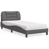  Krevet s madracem sivi 80 x 200 cm od umjetne kože