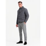 Ombre Men's quilted jacket with jacket cut - graphite | Shoptok.si