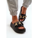 Boto Women's Foam Flip Flops With Decorations On Thick Sole Black Bremavia | Shoptok.si