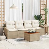  Sjedeća garnitura za vrt 5 kom. Bež i krema poliratan 233 x 62 x 69 cm | shoptok.hr