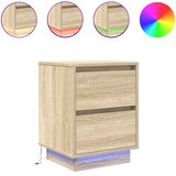  Noćni ormarić s LED svjetlima boja hrasta sonome 38x34x50 cm | shoptok.hr