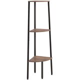 Kutna polica s 3 razine Tamnosmeđa-crna 45,5x31,5x120 cm | shoptok.hr
