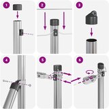  Ugrađeni stup za ogradu 7 pcs Srebrna Čelik obložen prahom | shoptok.hr