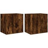 vidaXL Stenske TV omarice 2 kosa dimljeni hrast 40,5x30x40 cm inž. les | Shoptok.si