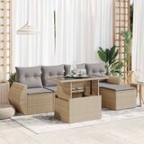 vidaXL 6-dijelni set vrtnih sofa s jastucima bež od poliratana | shoptok.hr