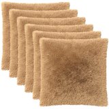  Presvlaka za jastuk 6 pcs HEERLEN Sivosmeđa 80 x 80 cm PV flis | shoptok.hr