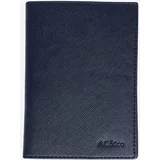 AC&Co / Altınyıldız Classics Men's Special Gift Boxed Navy Blue Faux Leather Handmade Passport Holder