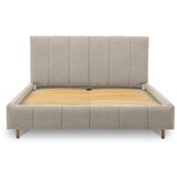 Scandic Bež tapecirani bračni krevet s prostorom za odlaganje s podnicom 160x200 cm Zee – | shoptok.hr