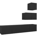 Furnova Komplet TV omaric 4-delni črna inženirski les, (21924320) | Shoptok.si