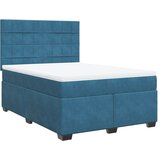 vidaXL Box spring postelja z vzmetnico modra 140x190 cm žamet, (21310995) Cene