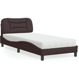 vidaXL Krevet s madracem tamnosmeđi 90 x 190 cm od tkanine | shoptok.hr