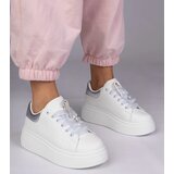 Gemre White sneakers with a silver insert and stiletto with rhinestones Floura Cijene