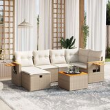 7-dijelni set vrtnih sofa od poliratana s jastucima bež | shoptok.hr