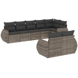  8-dijelni set vrtnih sofa od poliratana s jastucima sivi | shoptok.hr