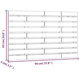  Zidno uzglavlje crni 96 x 3 x 63 cm od masivne borovine | shoptok.hr