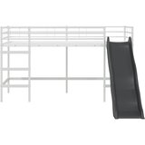  Krevet na kat za djecu s toboganom Jednobojno Bijela i antracit 80 x 200 cm | Shoptok.si