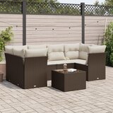  7-dijelni set vrtnih sofa od poliratana s jastucima smeđi | shoptok.hr