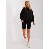 Fashion Hunters Black three-piece casual set with a wide sweatshirt Cene