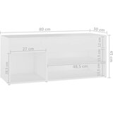  Klupa za cipele bijela 80 x 30 x 45 cm od konstruiranog drva | shoptok.hr