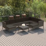 Maison Chic Seti vrtnega pohištva - Vrtna garnitura - Vrtni pohištvo set 10-delna z blazinami poli ratan siva, (21812197) | Shoptok.si
