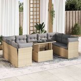 vidaXL 10-dijelni set vrtnih sofa s jastucima bež od poliratana | shoptok.hr