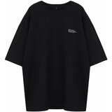 Trendyol men's plus size black oversize/wide fit 100% cotton comfortable minimal printed t-shirt Cene
