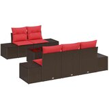 vidaXL Vrtna sedežna garnitura 6 pcs Bež Rdeča 55 x 55 x 37 cm, (5000020548) | Shoptok.si