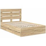  Krevetna konstrukcija s ladicama Sonoma hrast 120 x 190 cm | shoptok.hr