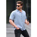 Madmext Men's Indigo Short Sleeve Shirt 6706 Cene