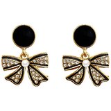 INF Uhani s pentljo 1 par Black, (21237855) Cene