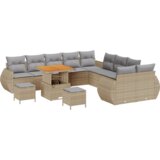  Set od 13 komada vrtnih kauča s jastučićima bež poli ratan akacija | shoptok.hr