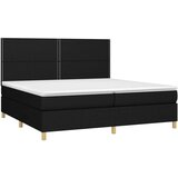  Box spring postelja z vzmetnico LED črna 200x200 cm blago, (20851636) | Shoptok.si