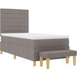  Postelja s škatlo za vzmet z matračem in klopjo taupe 90x200 cm tkanina, (22082999) | Shoptok.si