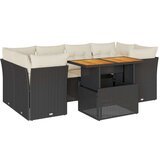 vidaXL 7-dijelni set vrtnih sofa od poliratana s jastucima crni | shoptok.hr