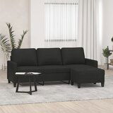 vidaXL trosed s stolčkom za noge črn 180 cm blago | Shoptok.si
