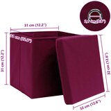  Kutije za pohranu s poklopcima 4 kom tamnocrvene 32x32x32 cm | Eponuda.com