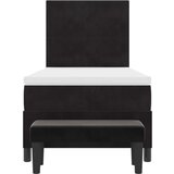  Box Spring postelja z vzmetnico in klopjo Črna 100x200 cm Velur | Shoptok.si