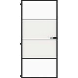 Sobna vrata tanka crna 93x201,5 cm kaljeno staklo i aluminij | shoptok.hr
