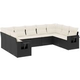  9-dijelni set vrtnih sofa s jastucima crni od poliratana | shoptok.hr