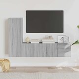  3-dijelni set TV ormarića boja hrasta sonome konstruirano drvo Siva | Shoptok.si