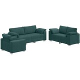 SOFA 3 pcs Tamnozelena 219 x 80 x 82 cm Platnasta tkanina | shoptok.hr