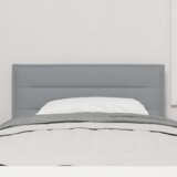 vidaXL LED Uzglavlje Linije Dizajn Svjetlosivo 90 cm Tkanina | shoptok.hr