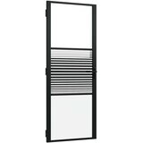 Staklena vrata Prugasti Crna 83 x 3,5 x 201,5 cm Aluminij | shoptok.hr
