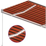 Ročno zložljiva tenda z LED lučmi 350x250 cm oranžna in rjava, (20803773) | Shoptok.si